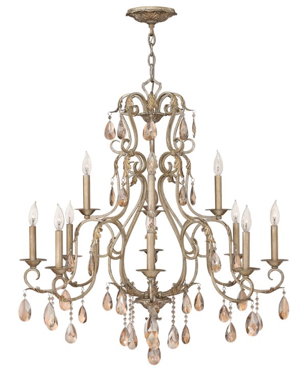 Picture of 60w Chandelier Carlton CAND Silver Leaf Two Tier Foyer
