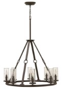 Foto para 60w Chandelier Dakota CAND Clear Seedy Oil Rubbed Bronze Single Tier Foyer