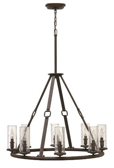 Foto para 60w Chandelier Dakota CAND Clear Seedy Oil Rubbed Bronze Single Tier Foyer