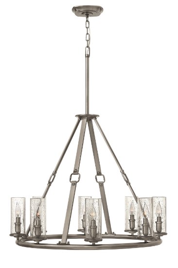 Foto para 60w Chandelier Dakota CAND Clear Seedy Polished Antique Nickel Single Tier Foyer