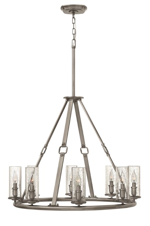 Foto para 60w Chandelier Dakota CAND Clear Seedy Polished Antique Nickel Single Tier Foyer