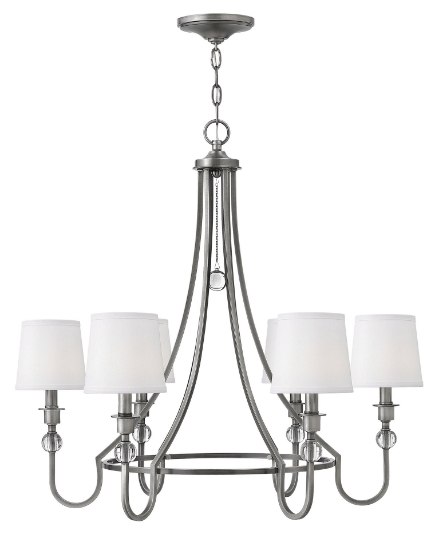 Foto para 60w Chandelier Morgan CAND Antique Nickel Single Tier