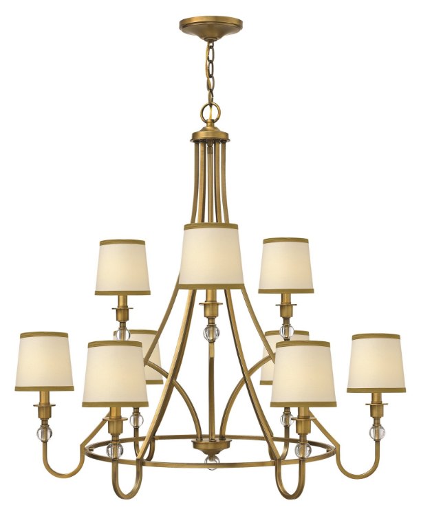 Foto para 60w Chandelier Morgan CAND Brushed Bronze Two Tier Foyer
