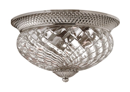 Picture of 60w Bath Plantation MED Clear Optic Polished Antique Nickel Flush Mount