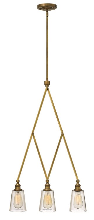 Picture of 60w Chandelier Gatsby MED Clear Heritage Brass Stem Hung Linear