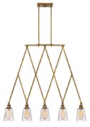 Foto para 60w Chandelier Gatsby MED Clear Heritage Brass Stem Hung Linear