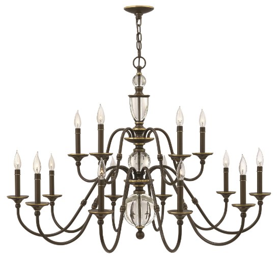 Foto para 60w Chandelier Eleanor CAND Light Oiled Bronze Two Tier Foyer