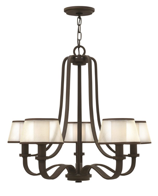 Foto para 60w Chandelier Prescott CAND Etched Opal Olde Bronze Single Tier