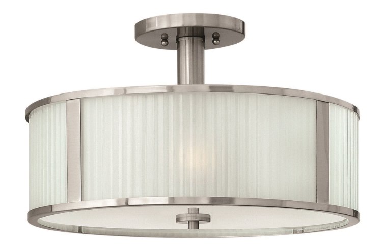 Picture of 100w Foyer Midtown MED Multi-Faceted Etched Brushed Nickel Semi-flush Mount