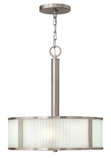 Foto para 100w Chandelier Midtown MED Multi-Faceted Etched Brushed Nickel Inverted Pendant