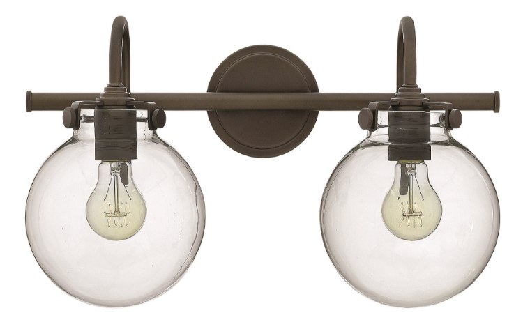 Foto para 100w Bath Congress MED Clear Glass Oil Rubbed Bronze Bath Two Light