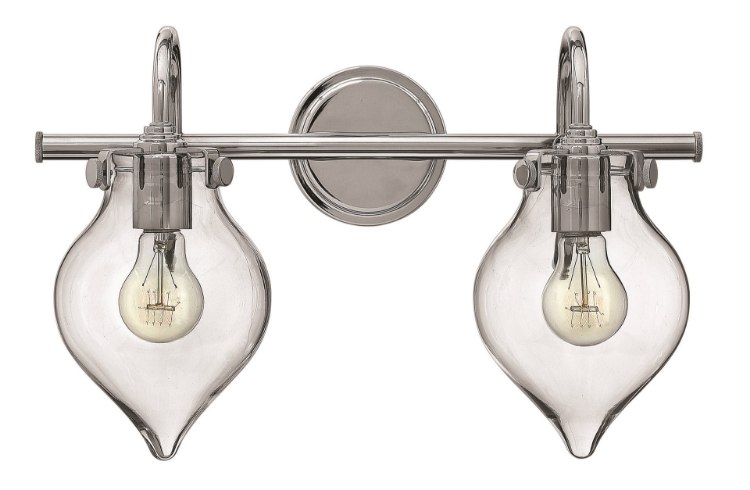 Foto para 100w Bath Congress MED Clear Glass Chrome Bath Two Light