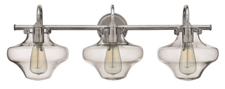 Foto para 100w Bath Congress MED Clear Glass Chrome Bath Three Light