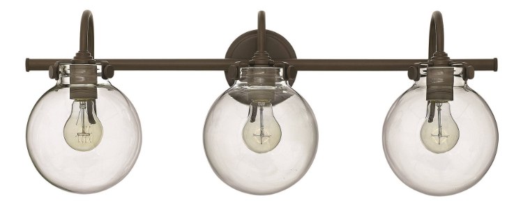 Foto para 100w Bath Congress MED Clear Glass Oil Rubbed Bronze Bath Three Light