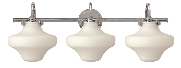 Foto para 100w Bath Congress MED Etched Opal Chrome Bath Three Light