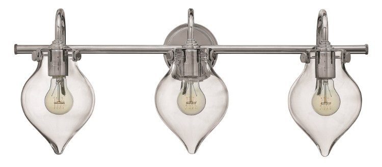 Foto para 100w Bath Congress MED Clear Glass Chrome Bath Three Light