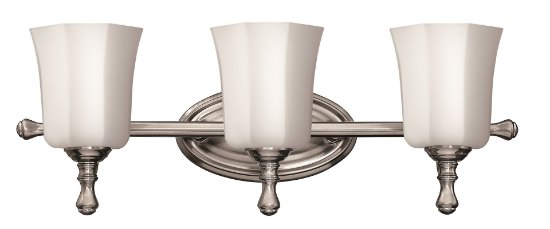 Foto para 100w Bath Shelly MED Etched Opal Brushed Nickel Bath Three Light