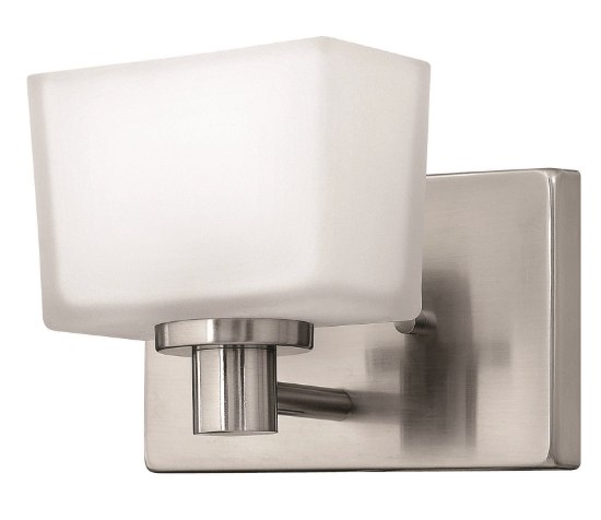 Picture of 60w Bath Taylor G-9 Etched White Brushed Nickel Bath Sconce