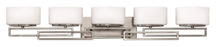 Foto para 4.5w Bath Lanza G9 LED Etched Opal Antique Nickel Bath Five Light