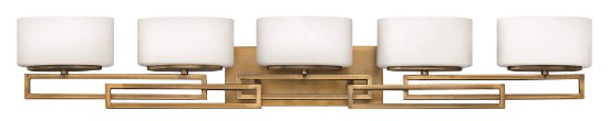 Picture of 60w Bath Lanza G-9 Etched Opal Brushed Bronze Bath Five Light