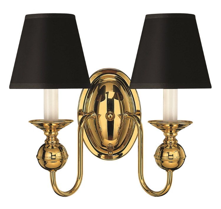 Picture of 60w Sconce Virginian CAND Polished Brass Two Light Sconce