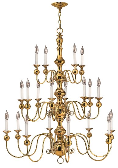 Picture of 25w Chandelier Virginian CAND Polished Brass Three Tier