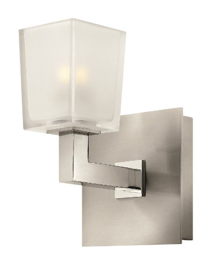 Picture of 60w Bath Zina G-9 Clear Inside Etched Brushed Nickel Bath Sconce