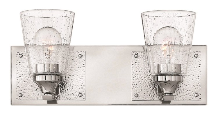 Foto para 100w Bath Jackson MED Clear Seedy Polished Nickel Bath Two Light