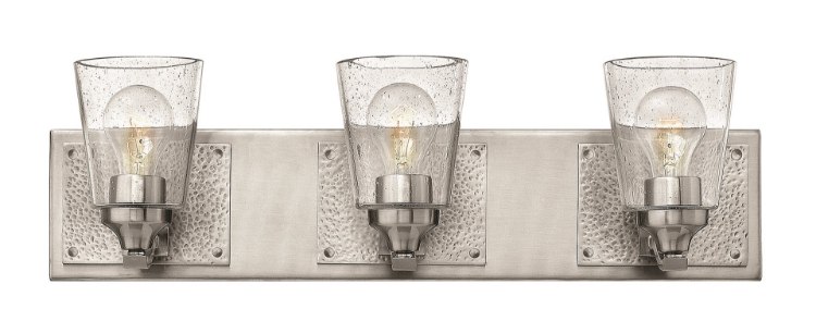 Foto para 100w Bath Jackson MED Clear Seedy Brushed Nickel Bath Three Light