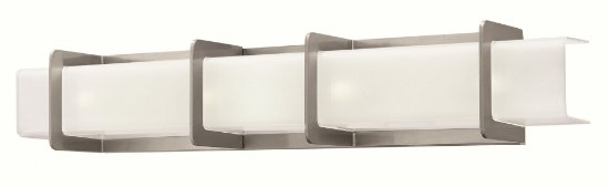 Picture of 60w Bath Union G-9 Clear Inside Etched Brushed Nickel Bath Four Light