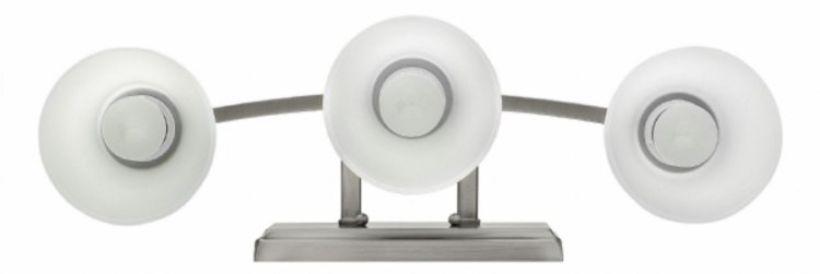 Foto para 100w Bath Pinnacle MED Clear Etched Antique Nickel Bath Three Light