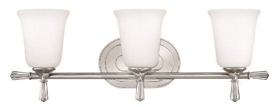 Foto para 117w Bath Blythe INCAN. LED MED Etched Opal Polished Nickel Bath Three Light