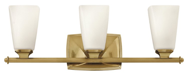 Foto para 100w Bath Darby MED Etched Opal Brushed Caramel Bath Three Light