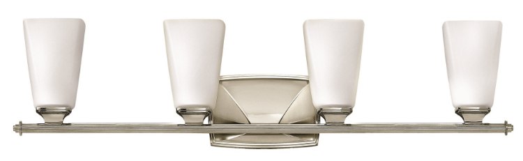 Foto para 100w Bath Darby MED Etched Opal Polished Nickel Bath Four Light