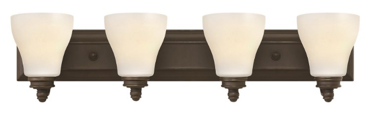 Foto para 100w Bath Claire MED Etched Opal Oil Rubbed Bronze Bath Four Light