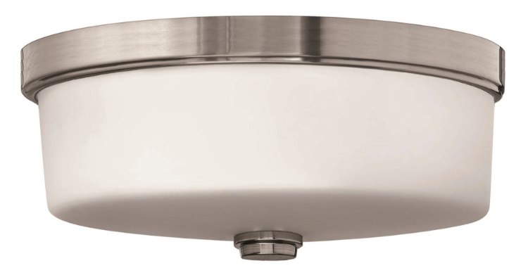 Picture of 60w Foyer Flush Mount MED Etched Opal Brushed Nickel Bath Flush Mount