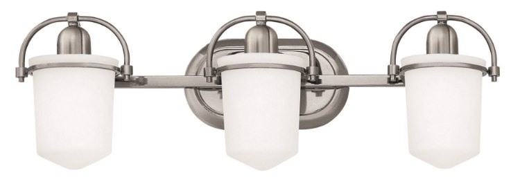 Foto para 117w Bath Clancy INCAN. LED MED Etched Opal Brushed Nickel Bath Three Light