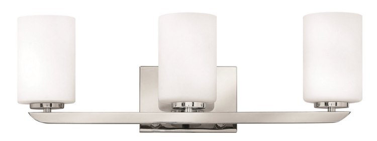 Foto para 117w Bath Kyra INCAN. LED MED Etched Opal Polished Nickel Bath Three Light