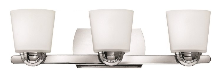 Foto para 100w Bath Kylie MED Etched Opal Chrome Bath Three Light