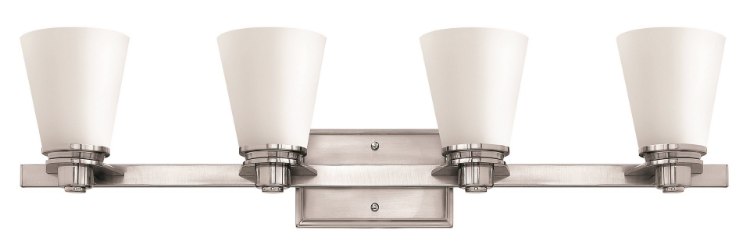 Foto para 100w Bath Avon MED Etched Opal Brushed Nickel Bath Four Light