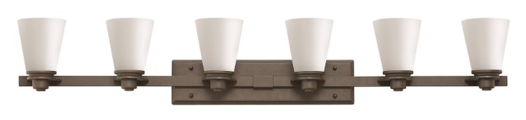 Foto para 100w Bath Avon MED Etched Opal Buckeye Bronze Bath Six Light