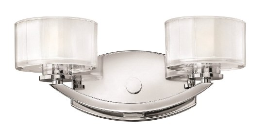 Picture of 4.5w Bath Meridian G9 LED Thick Faceted Clear Inside Etched Chrome Bath Two Light