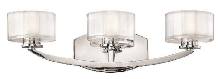 Picture of 60w Bath Meridian G-9 Thick Faceted Clear Inside Etched Chrome Bath Three Light