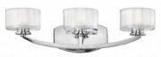 Picture of 4.5w Bath Meridian G9 LED Thick Faceted Clear Inside Etched Chrome Bath Three Light