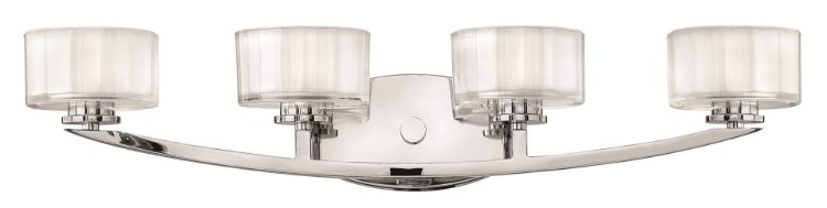 Picture of 60w Bath Meridian G-9 Thick Faceted Clear Inside Etched Chrome Bath Five Light