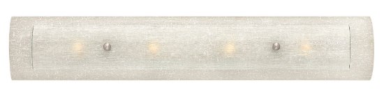 Foto para 6.6w Bath Duet LED Etched Linen and Rain Brushed Nickel Bath Four Light