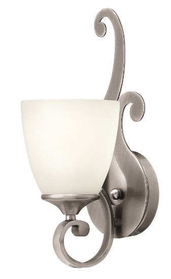 Foto para 100w Bath Reese MED Etched Opal Antique Nickel Bath Sconce