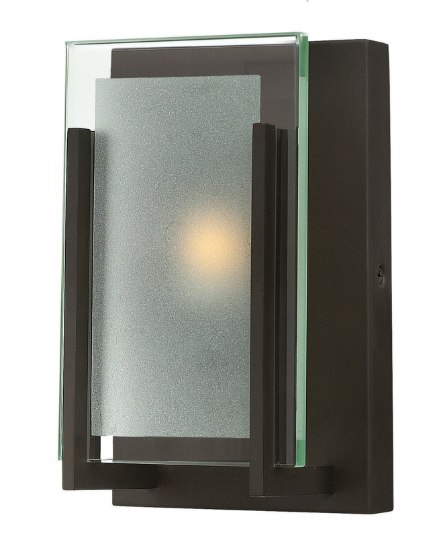 Foto para 7w Bath Latitude LED Clear Beveled Inside-Etched Oil Rubbed Bronze Bath Sconce