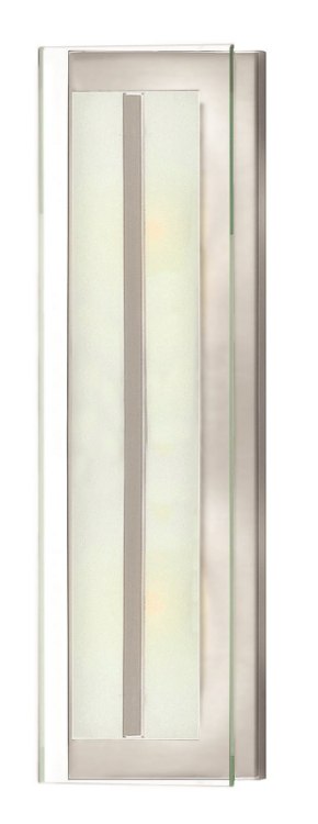 Foto para 100w Bath Latitude MED Clear Beveled Inside-Etched Brushed Nickel Bath Sconce