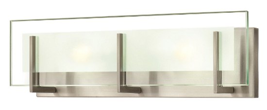 Picture of 60w Bath Latitude G-9 Clear Beveled Inside-Etched Brushed Nickel Bath Two Light